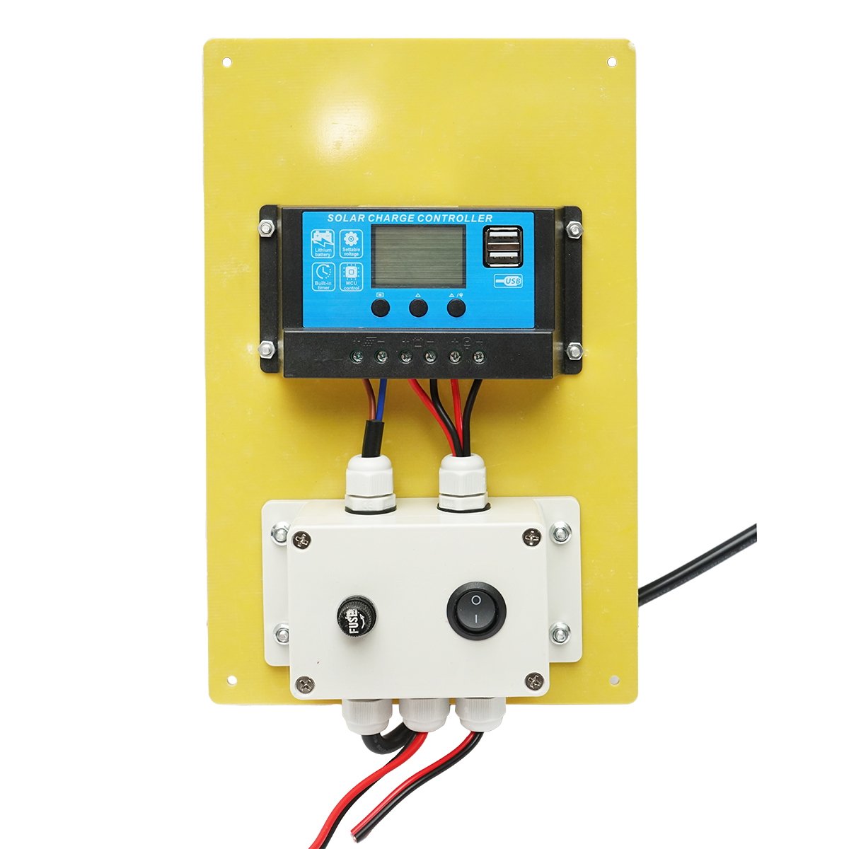 Set panou solar 50W fotovoltaic monocristalin regulator 10A 2xUSB 12/24V 4 becuri LED 9W Breckner Germany
